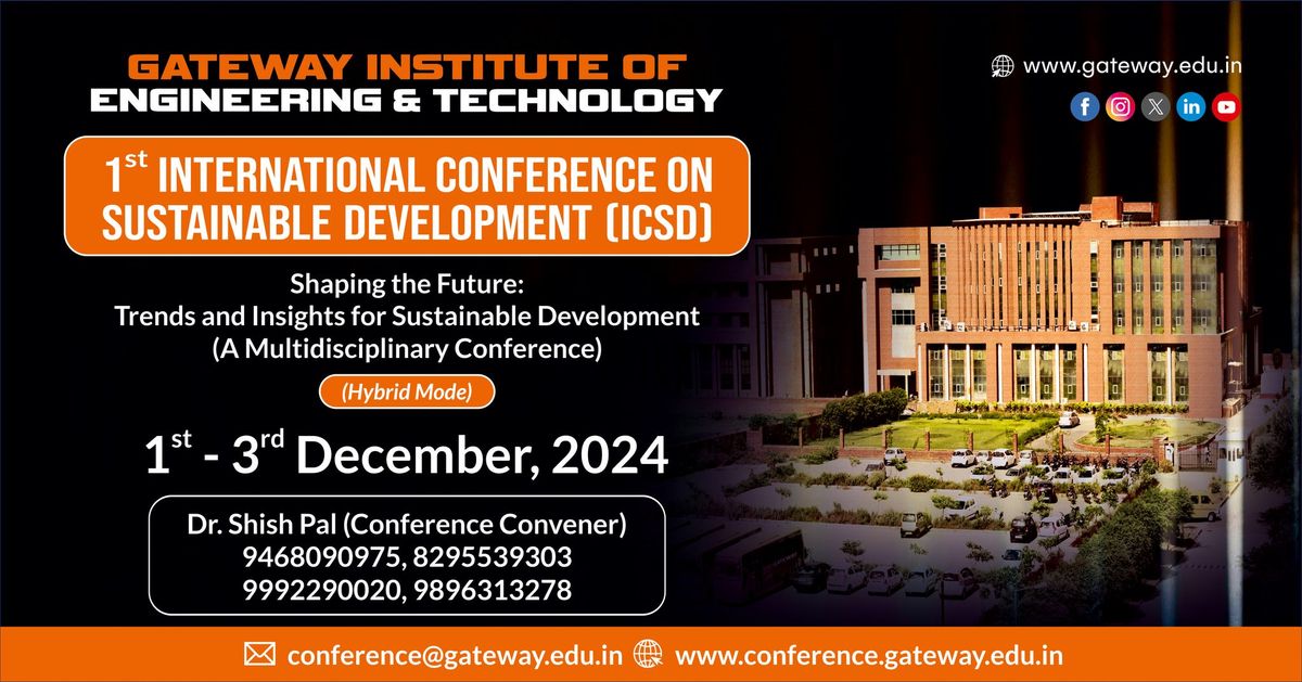 1st International Conference on Sustainable Development (ICSD)