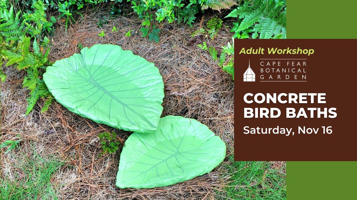 Concrete Bird Bath Workshop at the Garden