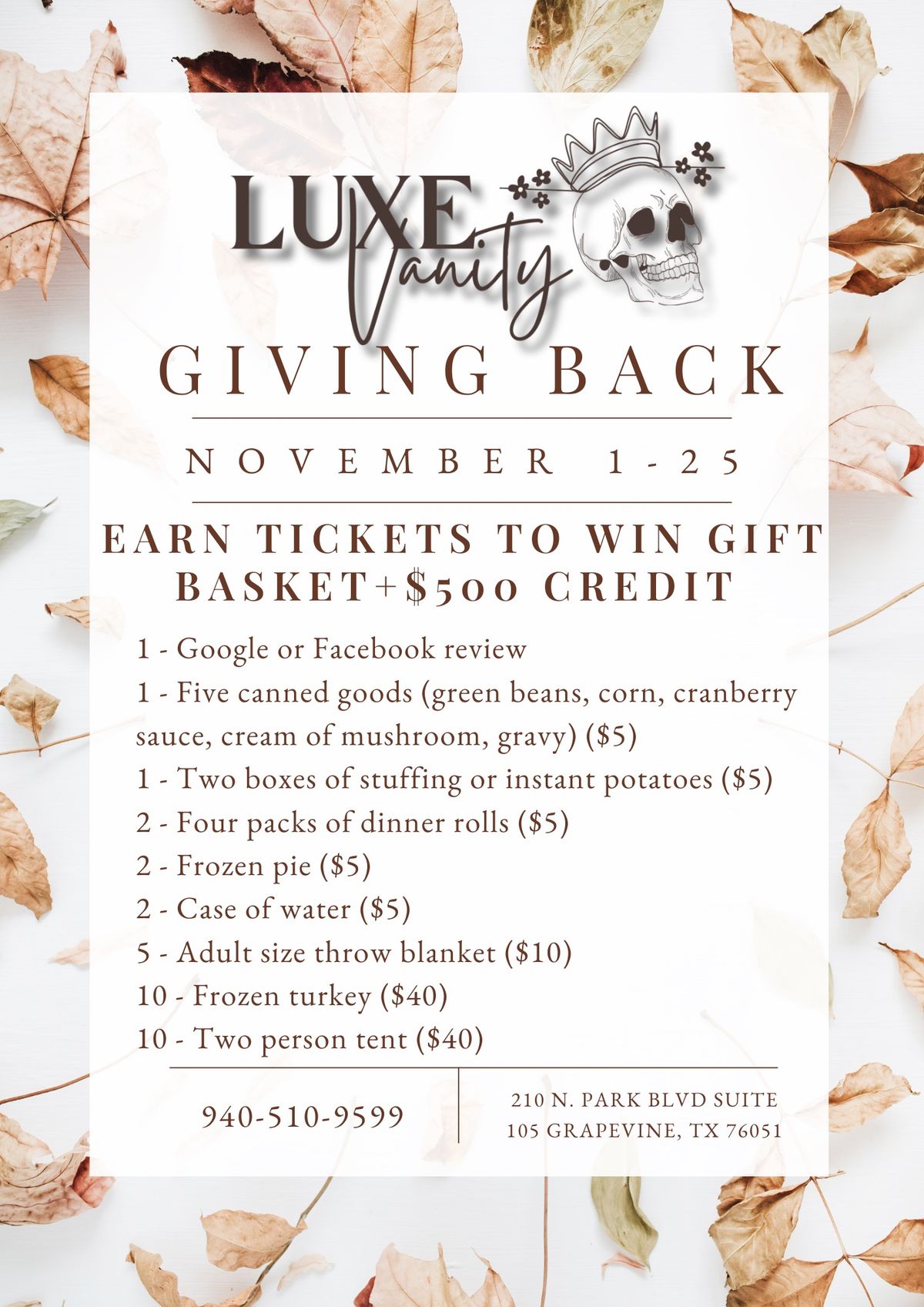 Luxe Vanity Giving Back