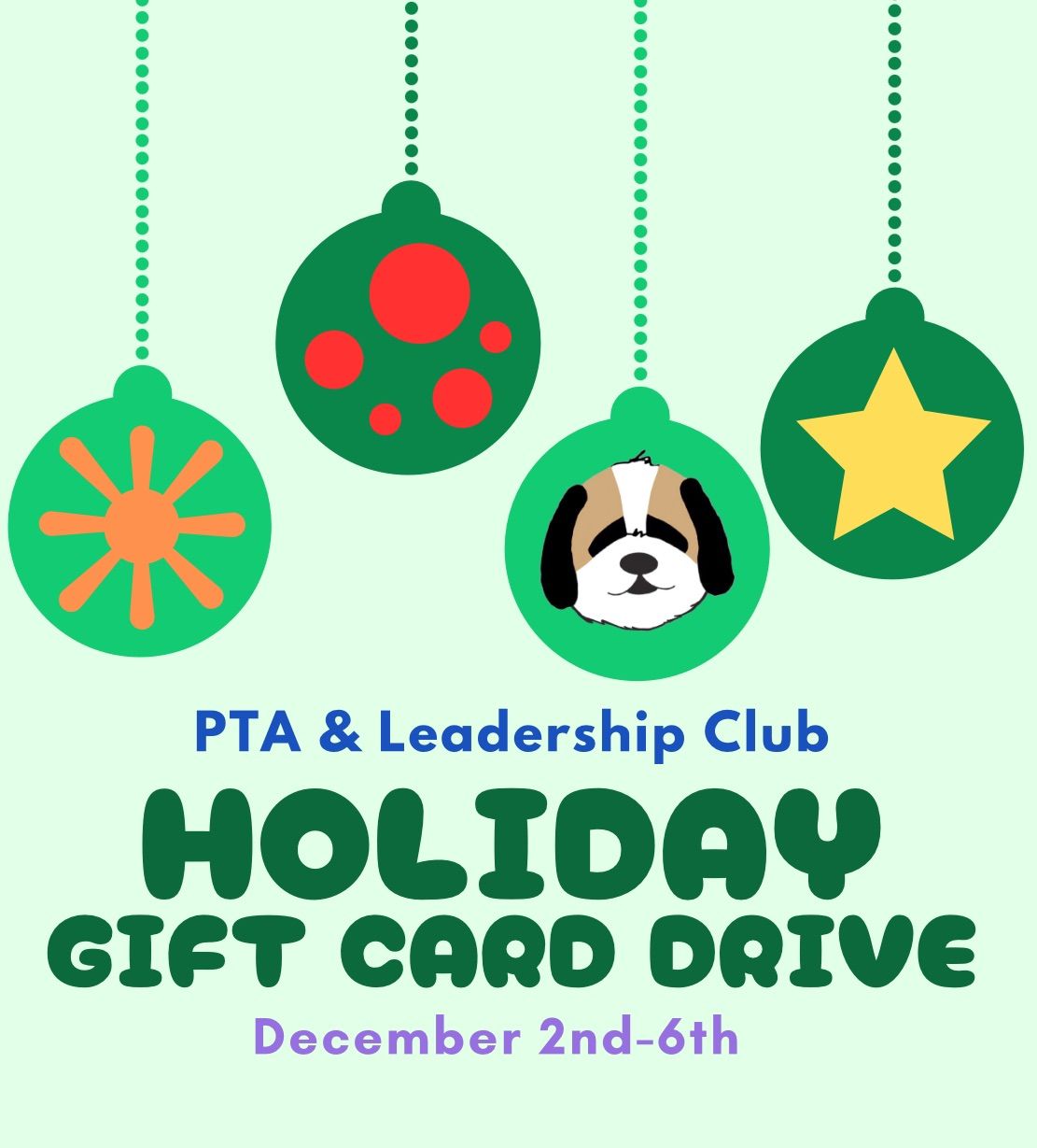 PTA & Leadership Holiday Gift Card Drive