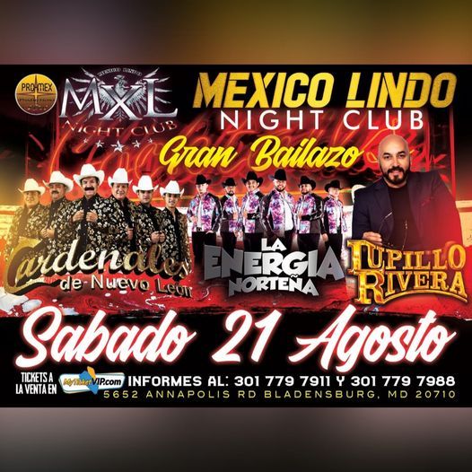CARDENALES DE NUEVO LEON, Mexico Lindo de Maryland MXL Night Club,  Bladensburg, 21 August 2021