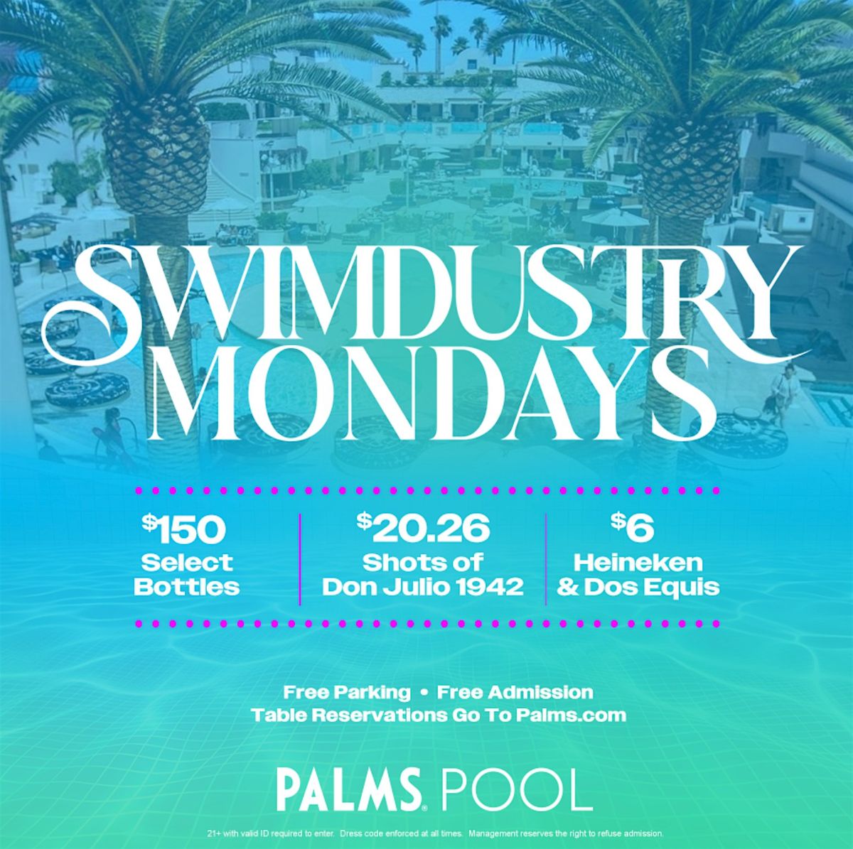 Free Swimdustry Mondays at Palms Pool - 5\/11