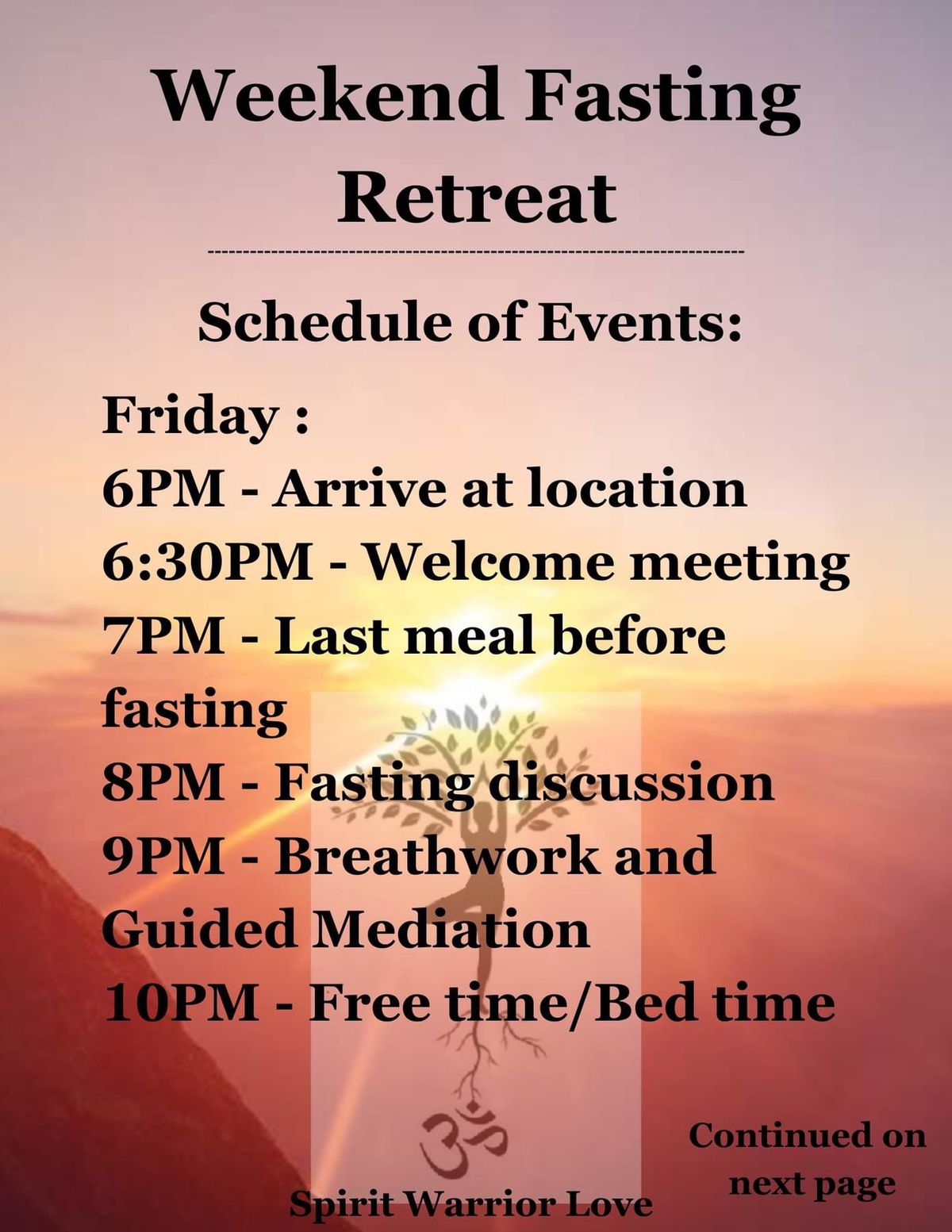 Weekend Fasting Retreat