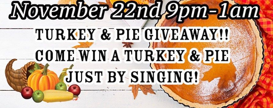 Stumpy's Thanksgiving Karaoke & Food giveaway