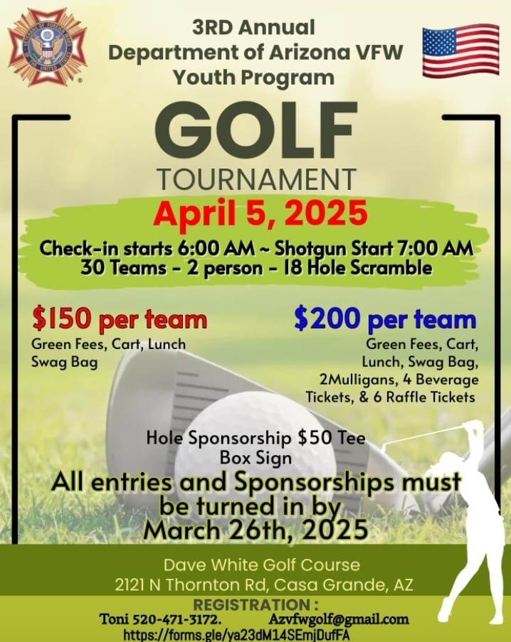 GOLF TOURNAMENT - VFW YOUTH PROGRAM 