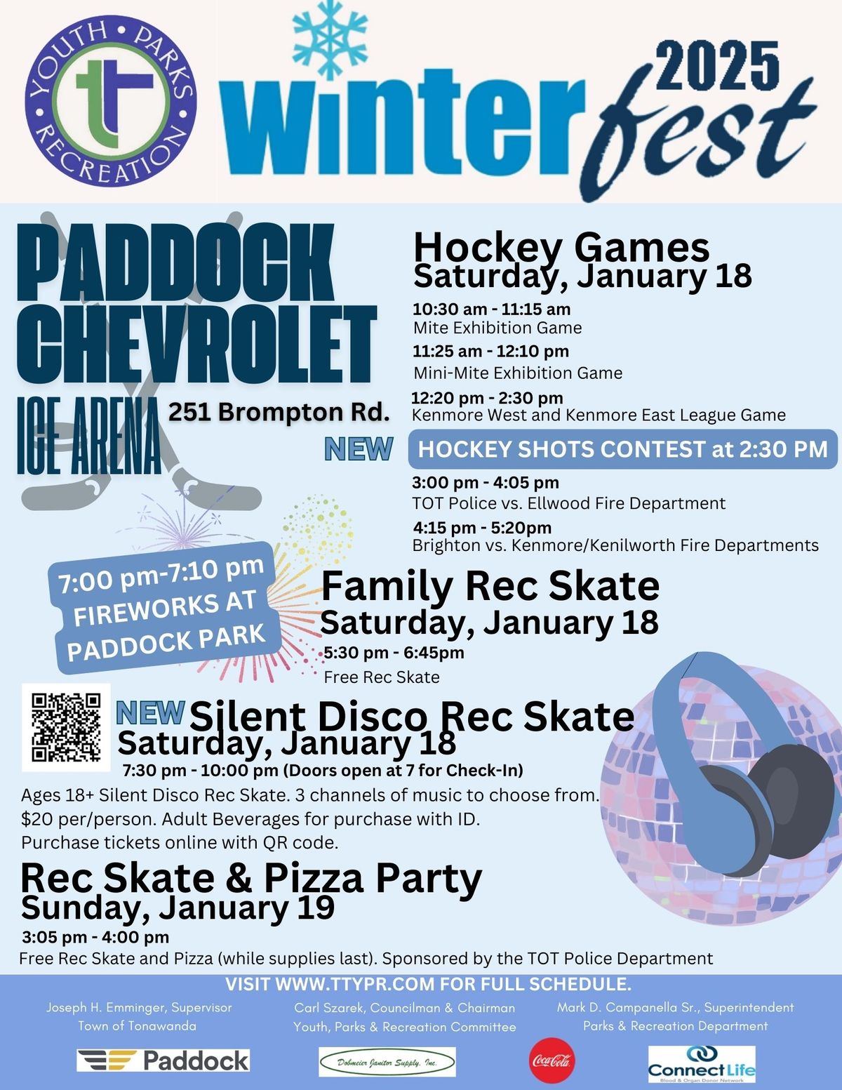 Winterfest Family Rec Skate and Pizza Party