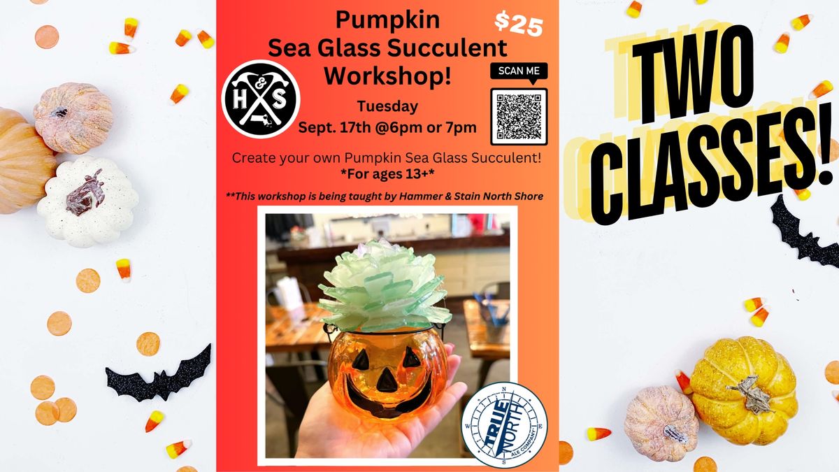 Seaglass Succulent Pumpkin Class at TNAC!