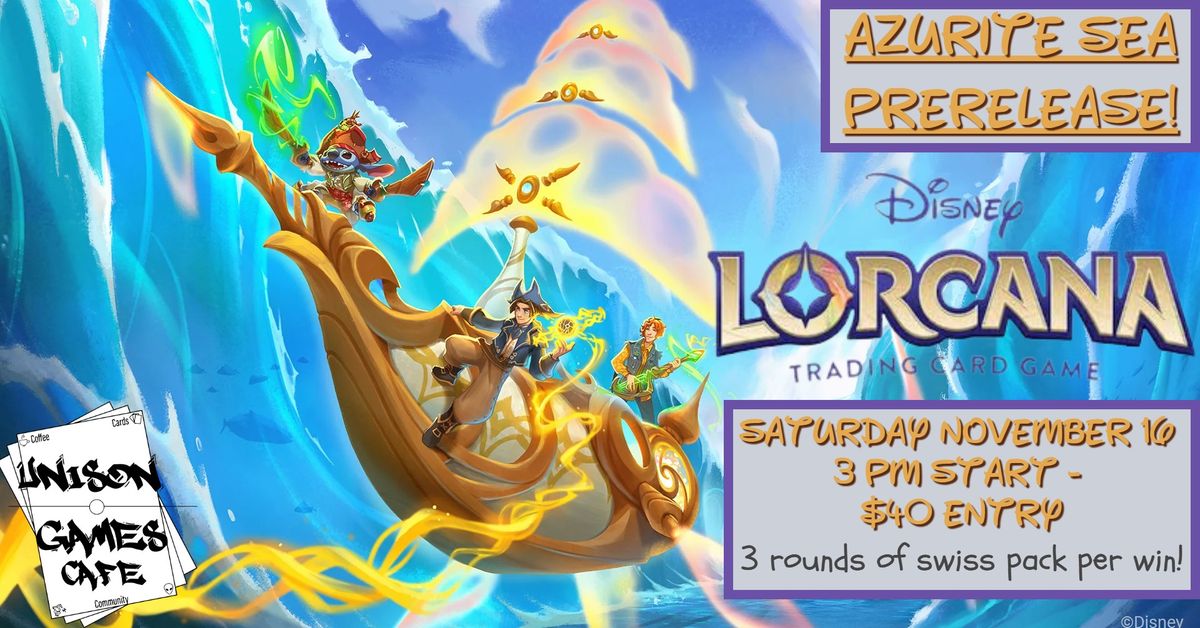 Azurite Sea Prerelease - A Lorcana TCG event.