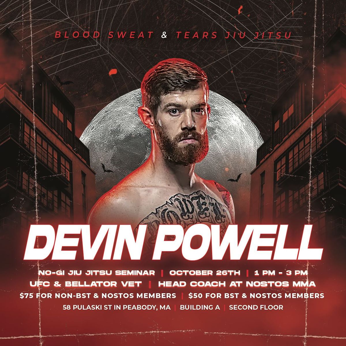 Unlock your potential at the No Gi BJJ seminar with UFC and Bellator veteran Devin Powell!