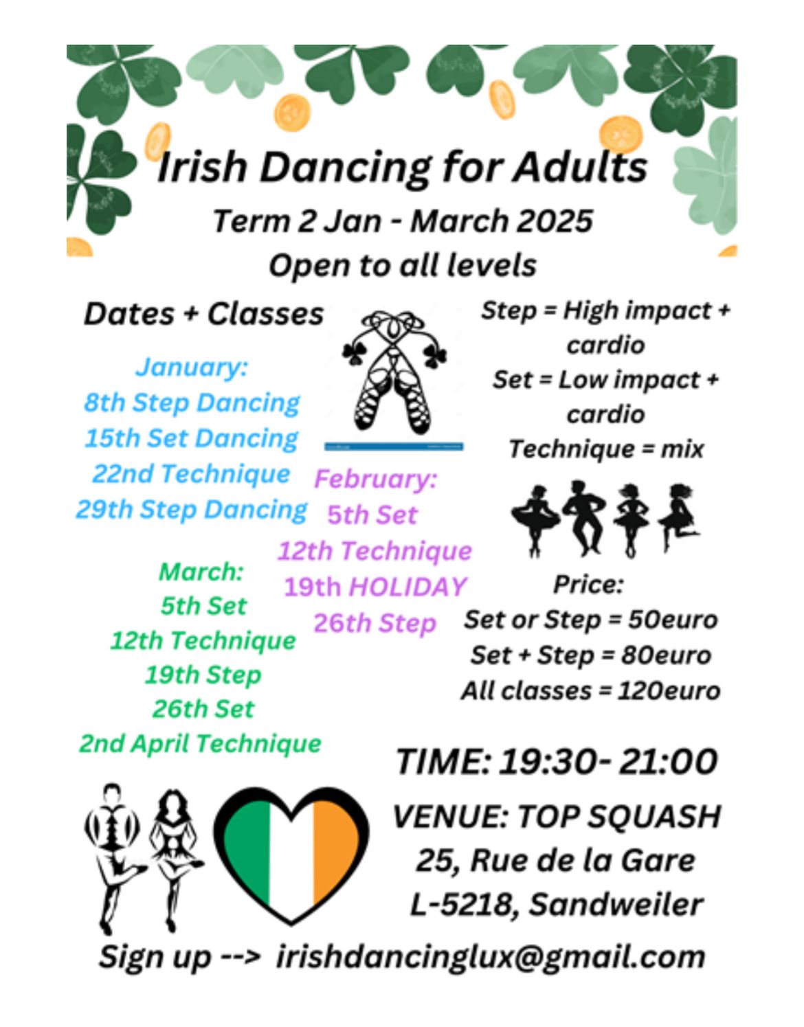 Irish dancing classes for adults - term 2 Jan - Mar 2025