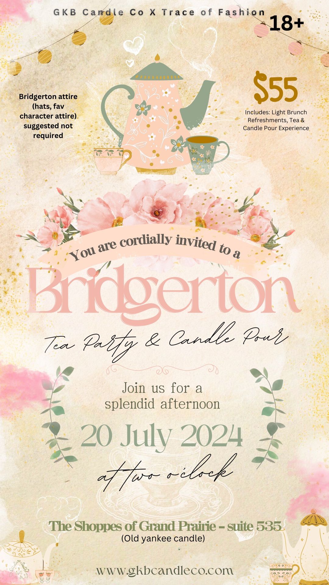 Bridgerton Tea Party & Candle Pour 