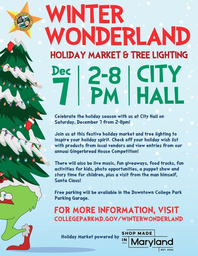 Winter Wonderland - Holiday Market and Tree Lighting