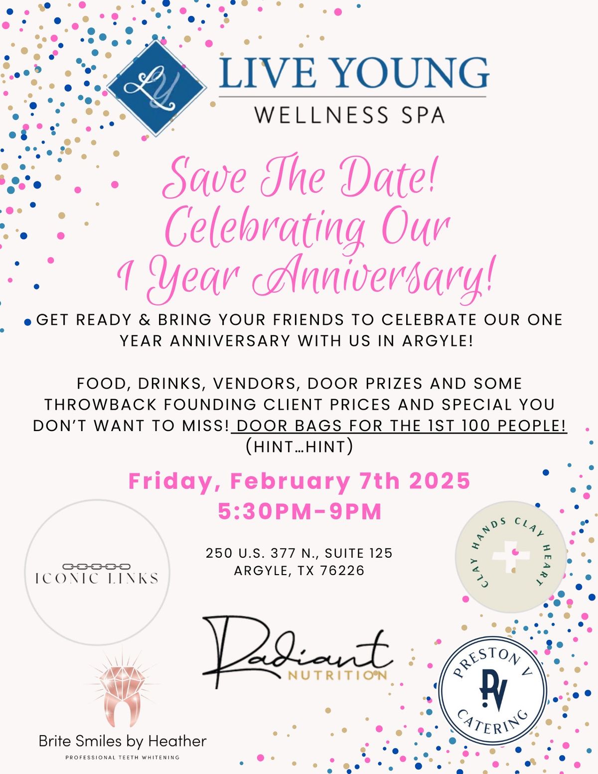 Live Young Wellness Spa Argyle 1 Year Anniversary Event