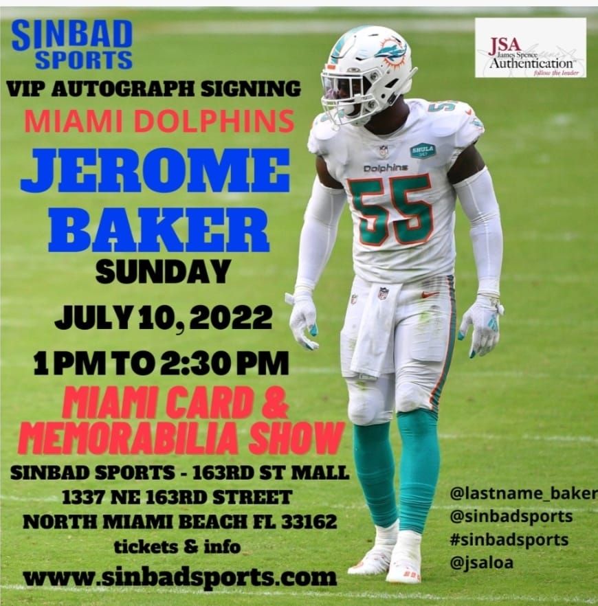 Miami Dolphins Jerome Baker VIP Autograph Signing