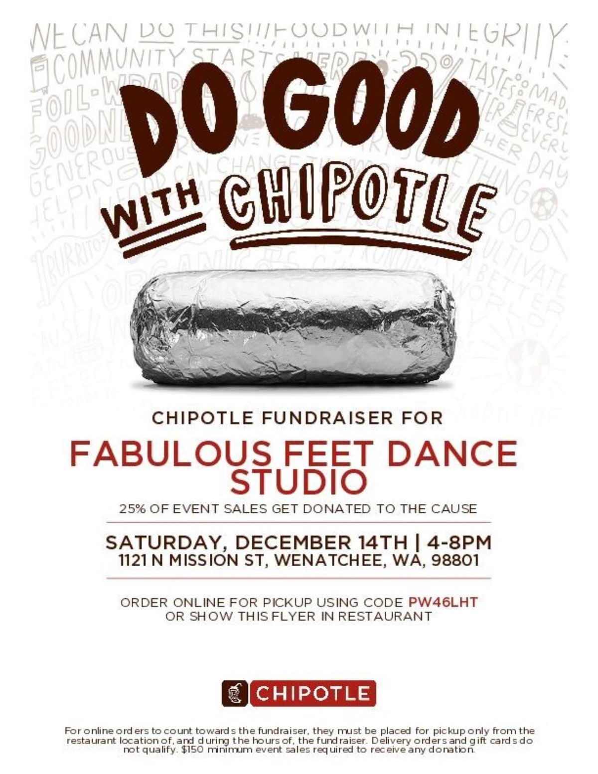 Chipotle Fundraiser for Fabulous Feet Competition Team