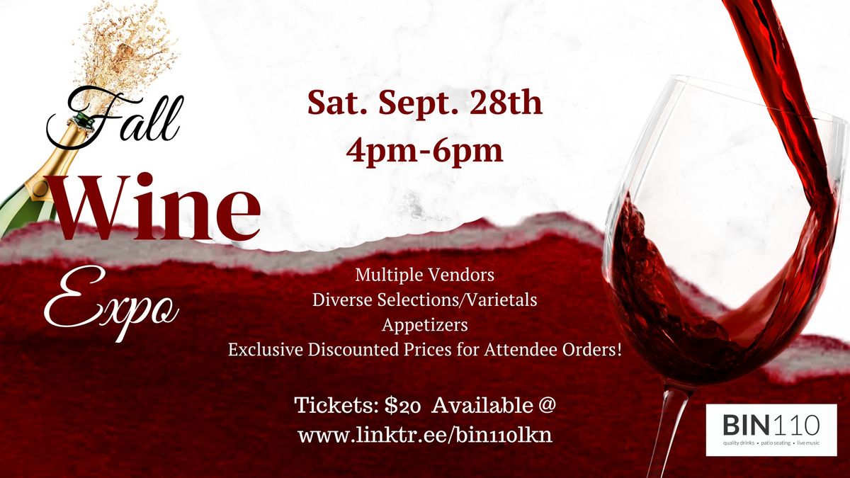 1st Annual Fall Wine Expo @ Bin110