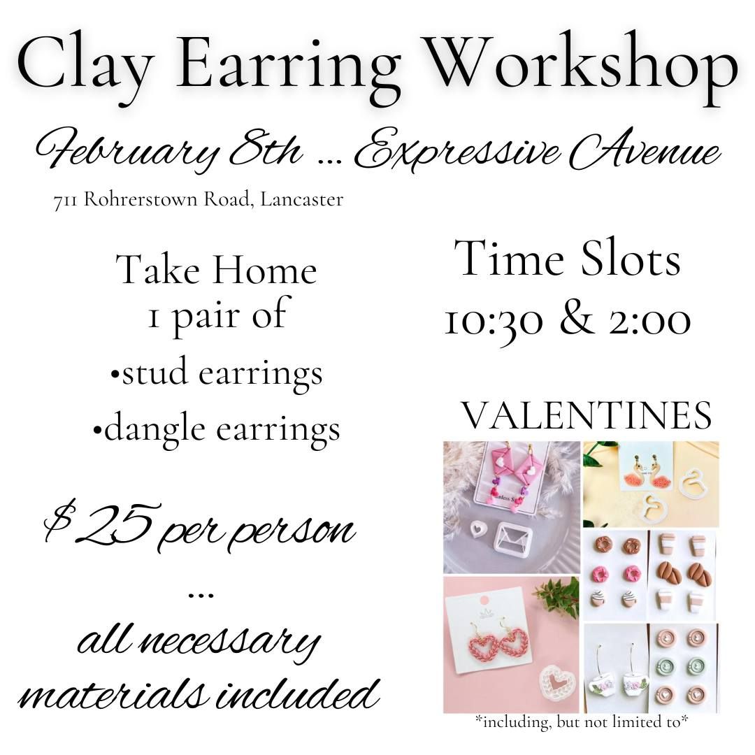 Clay Earring Workshop - Valentines