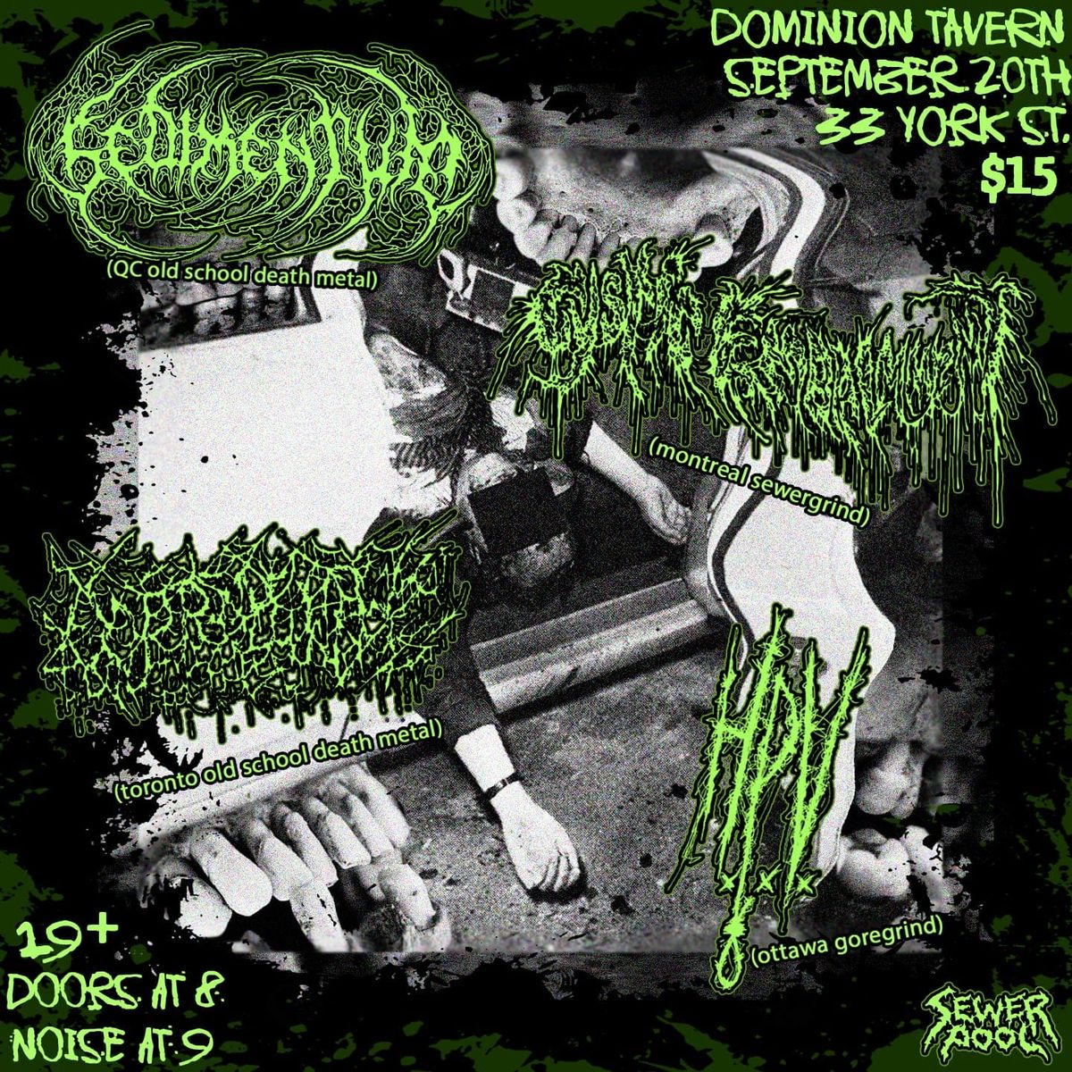 Sedimentum\/Cystic Embalmment\/Coprolith\/HPV @ Dominion Tavern Sept 20