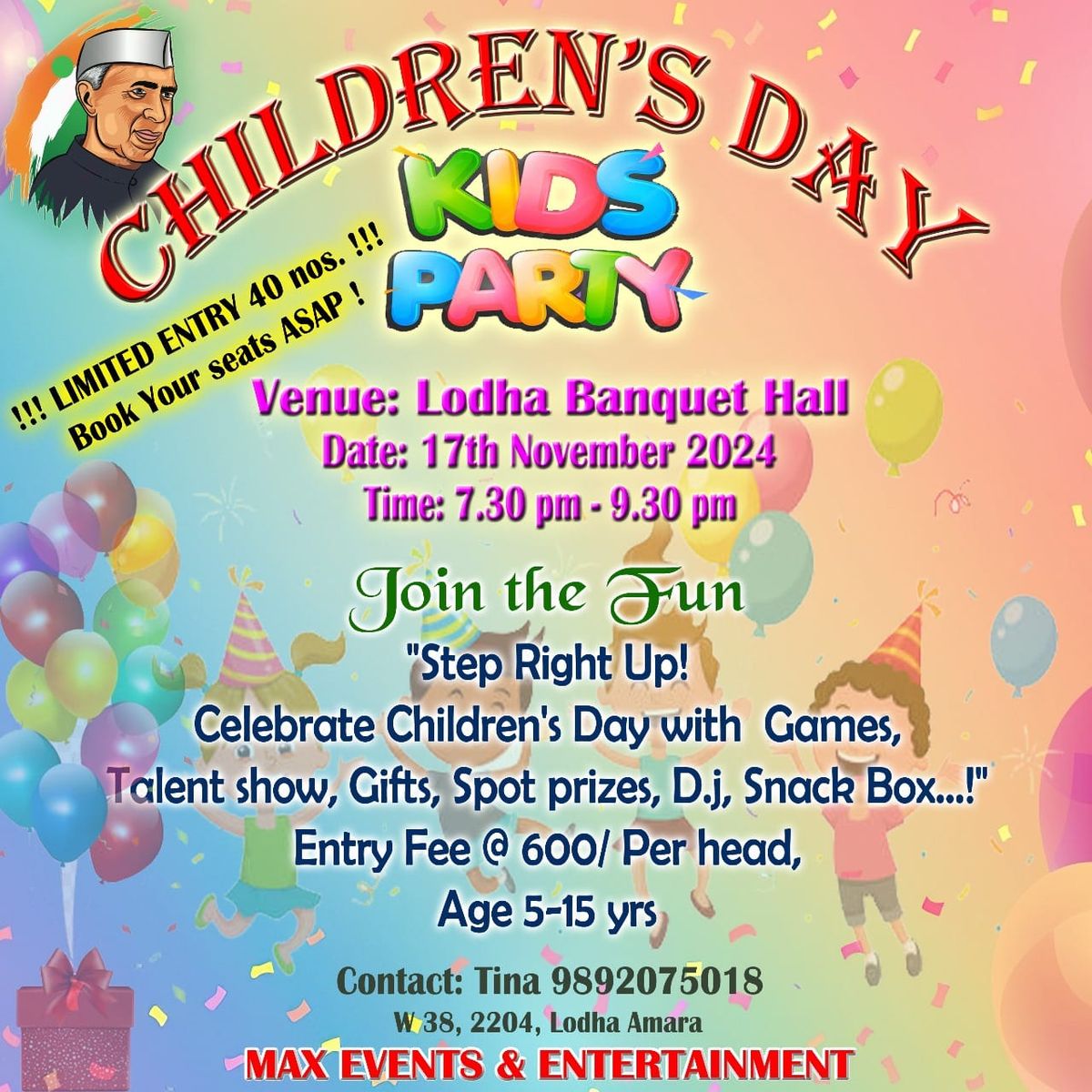 A evening at Lodha Amara \ud83c\udf89\ud83c\udf88 Children's Day Celebration 2024! \ud83c\udf88\ud83c\udf89