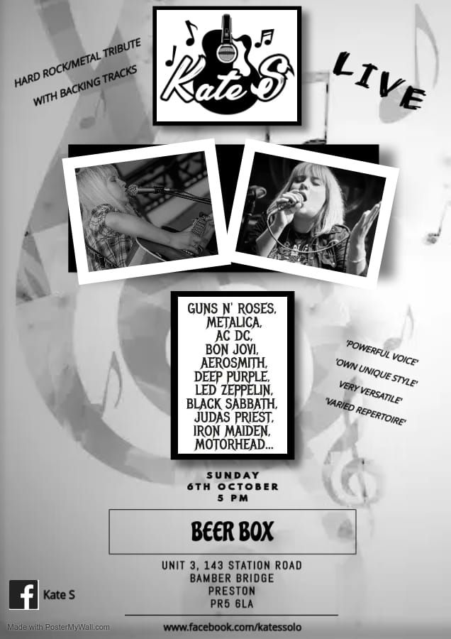 Kate S (Hard Rock\/Metal Tribute) live at Beer Box, Bamber Bridge