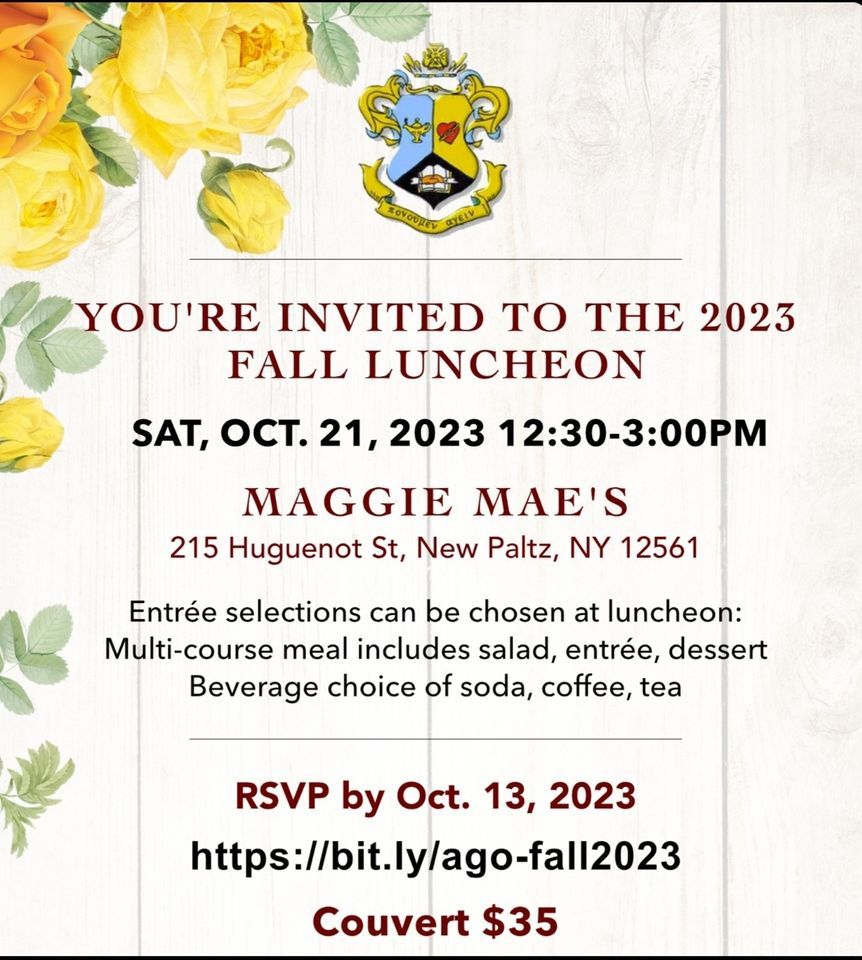 Alpha Kappa Phi Agonian Sorority Fall Luncheon 2023, Maggie Mae's, New ...