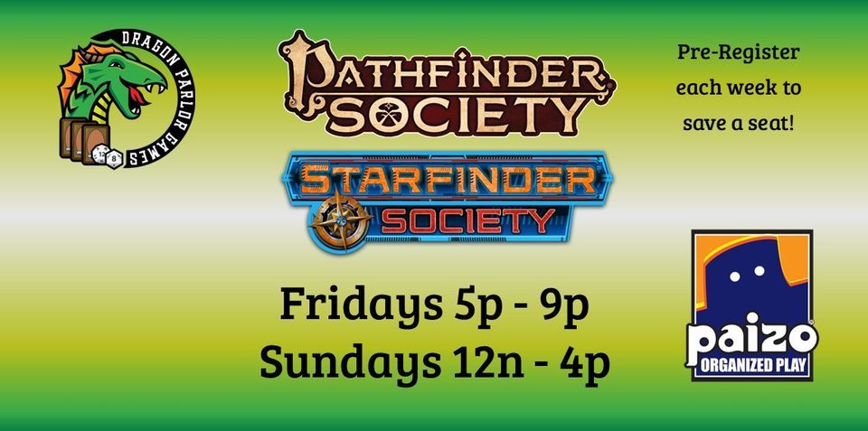 Paizo Organized Play, Dragon Parlor Games, Spokane Valley, 17 April 2022