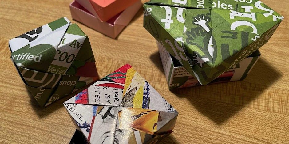 Upcycled Origami Boxes with Patty