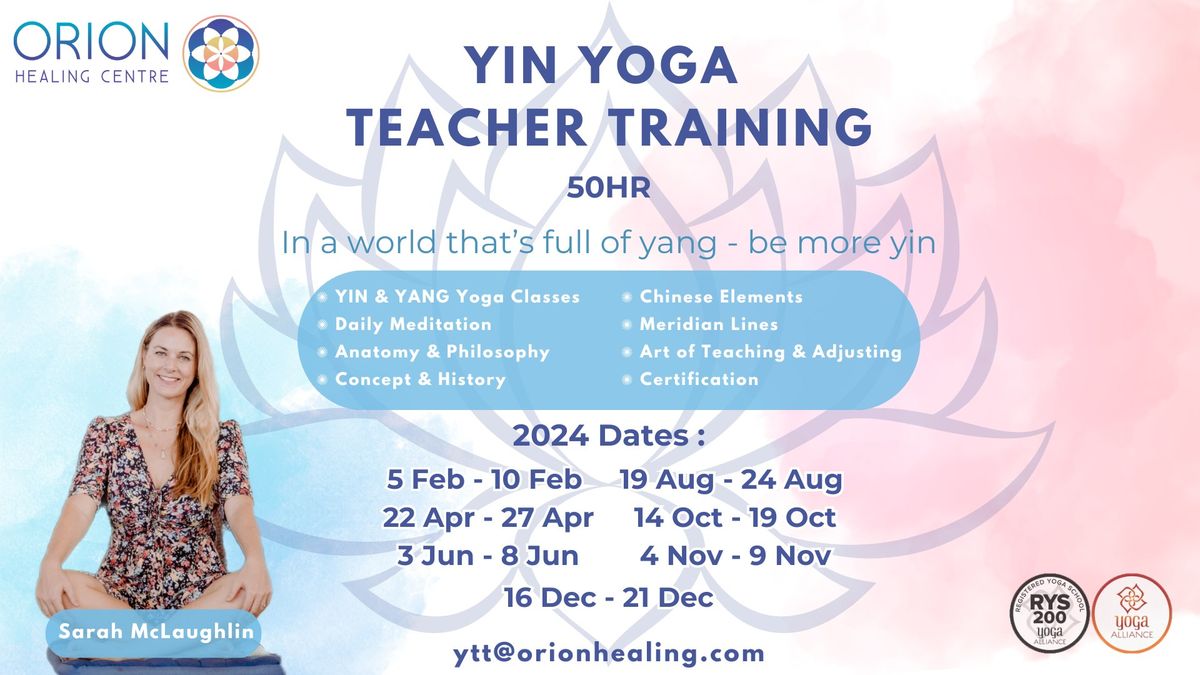 50hr Yin Yoga TTC at Orion Healing Centre - Koh Phangan