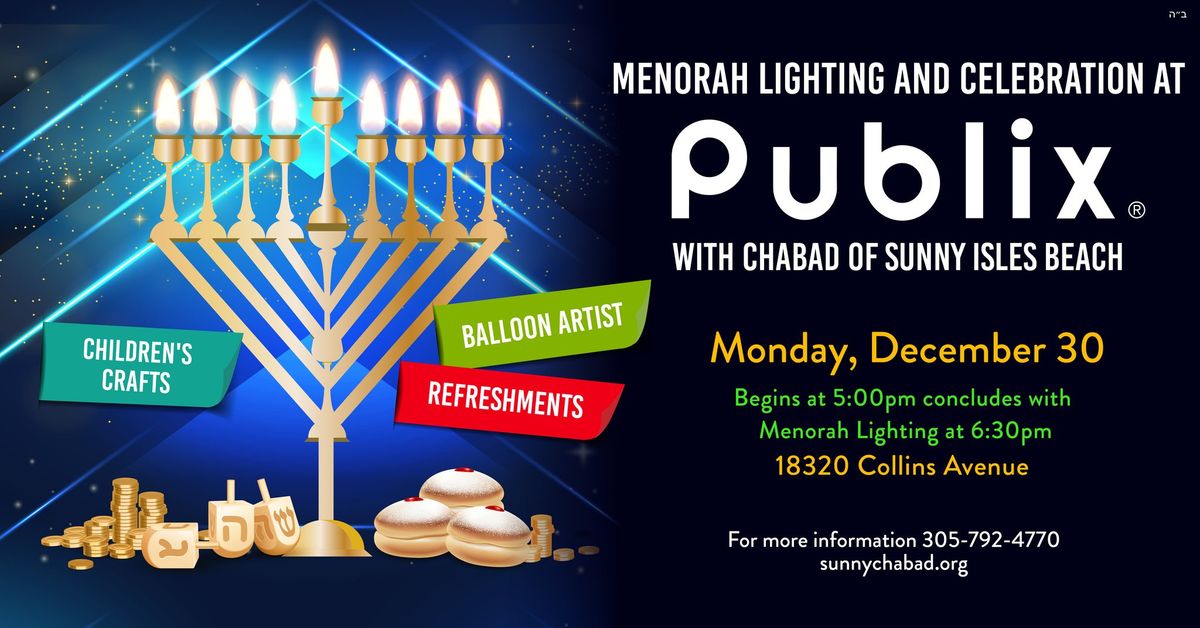 Chanukah Celebration at Publix with Chabad of Sunny Isles Beach