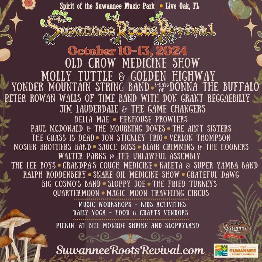 Suwannee Roots Revival - 4 Day Pass at Spirit of the Suwannee Music Park