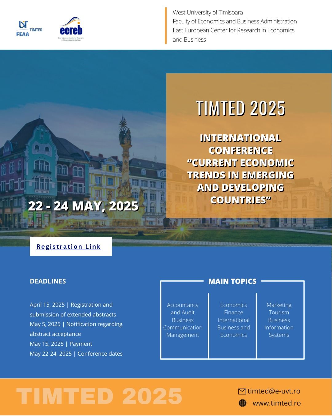 TIMTED 2025 - INTERNATIONAL CONFERENCE CURRENT ECONOMIC TRENDS IN EMERGING AND DEVELOPING COUNTRIES