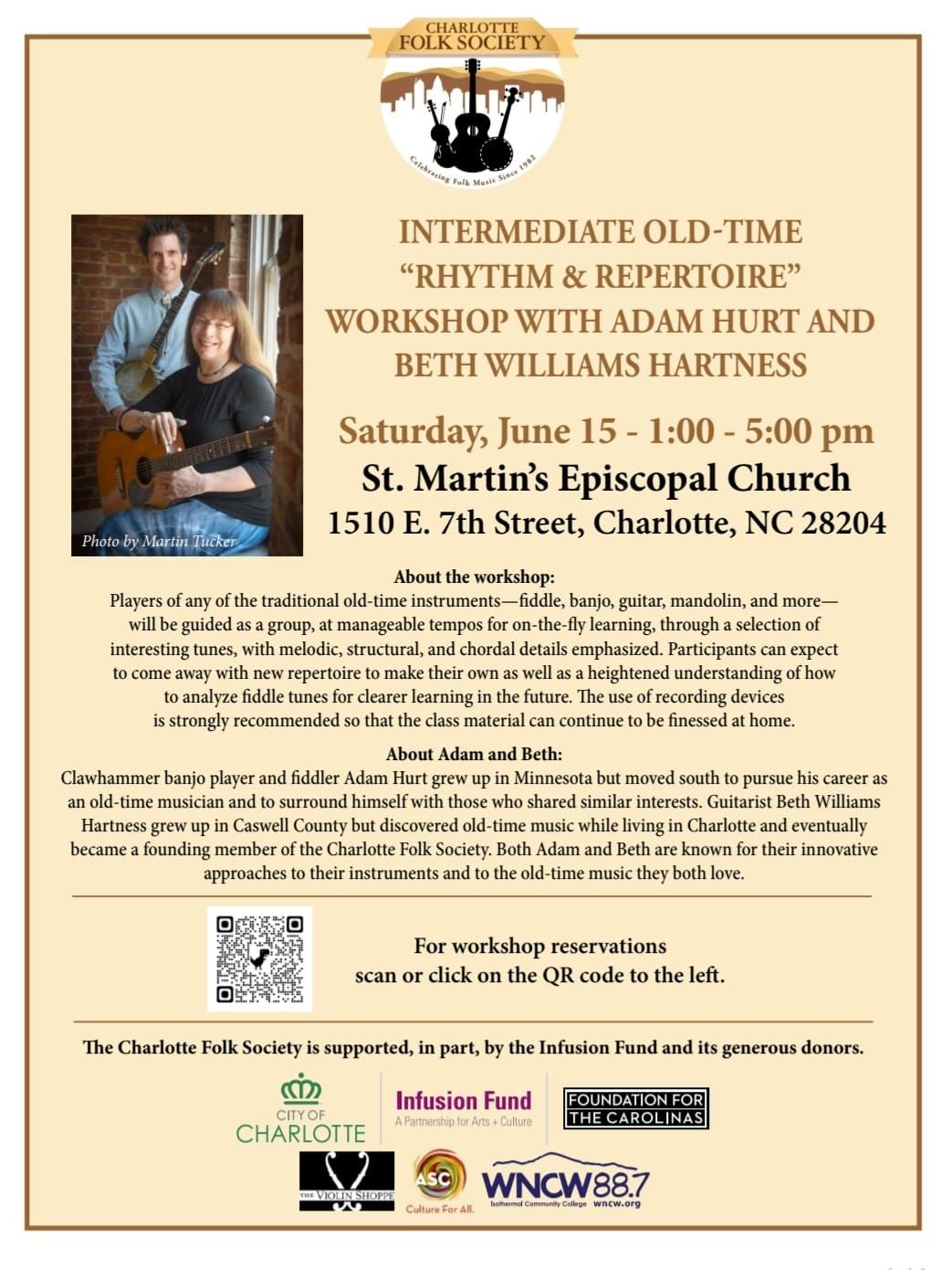 Old Time Rhythm and Repertoire Workshop with Adam Hurt and Beth Hartness
