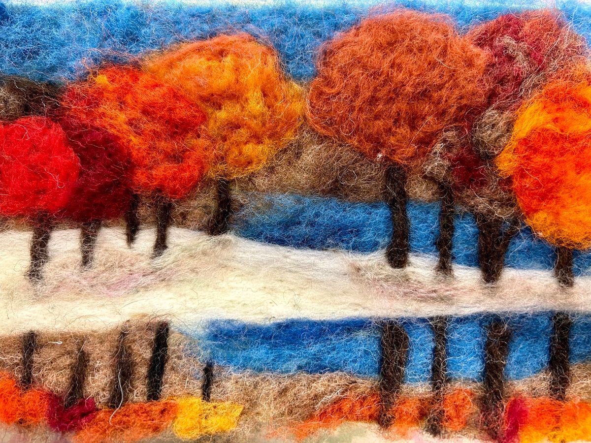 Needlefelting workshop - 2D illustration - Autumn Landscape