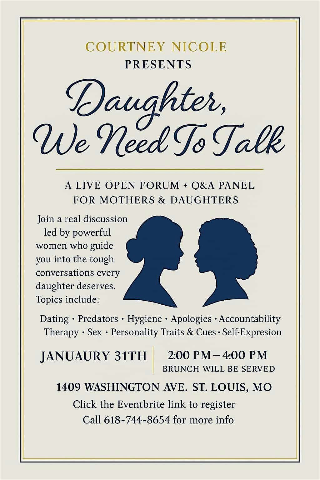 A Live Open Forum + Q&A Panel for Mothers & Daughters  Event