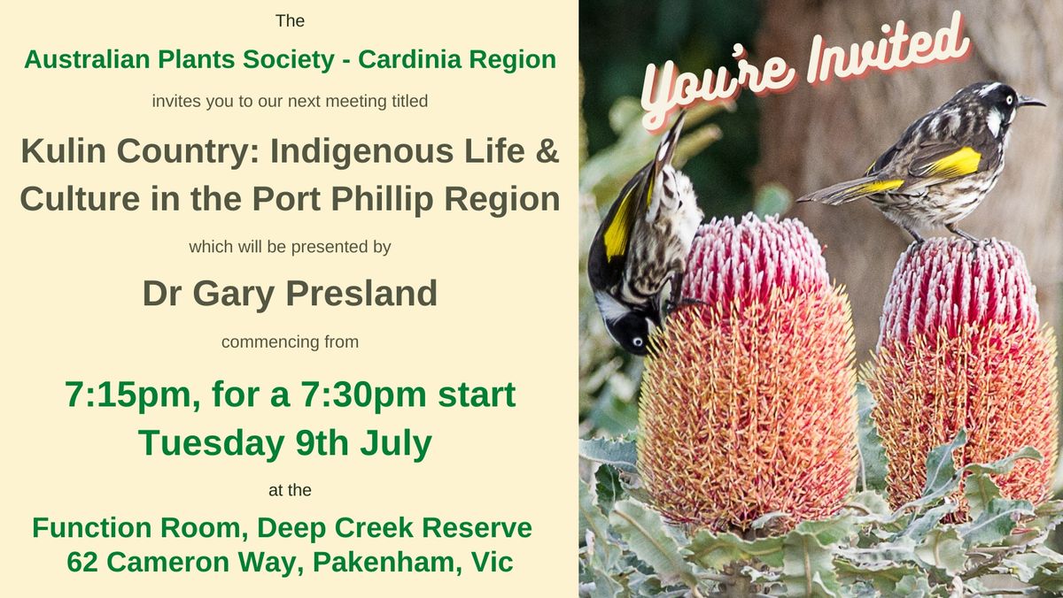 FREE PRESENTATION: Kulin Country: Indigenous Life and Culture in the Port Phillip Region