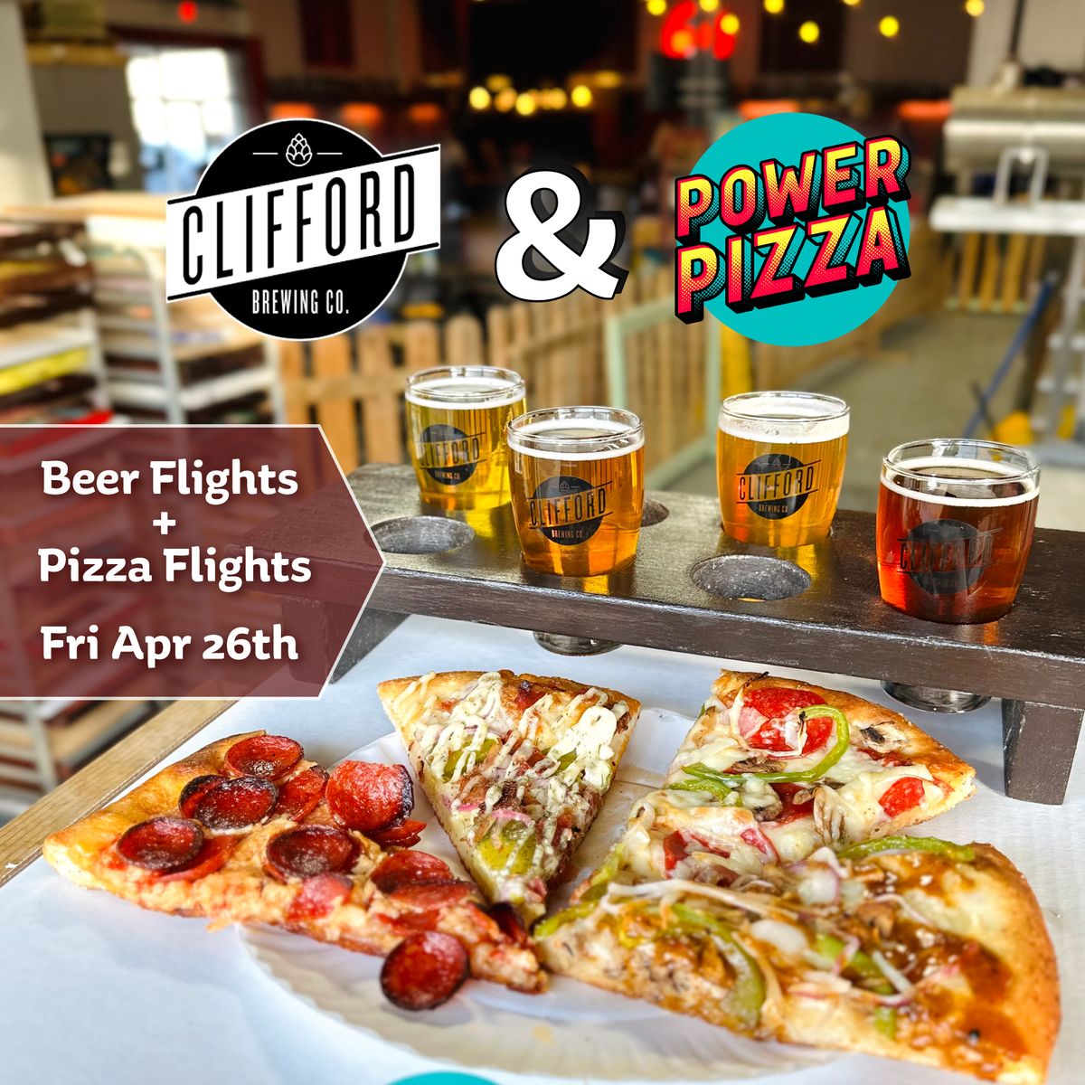Pizza Flights at Clifford Brewing ?? 