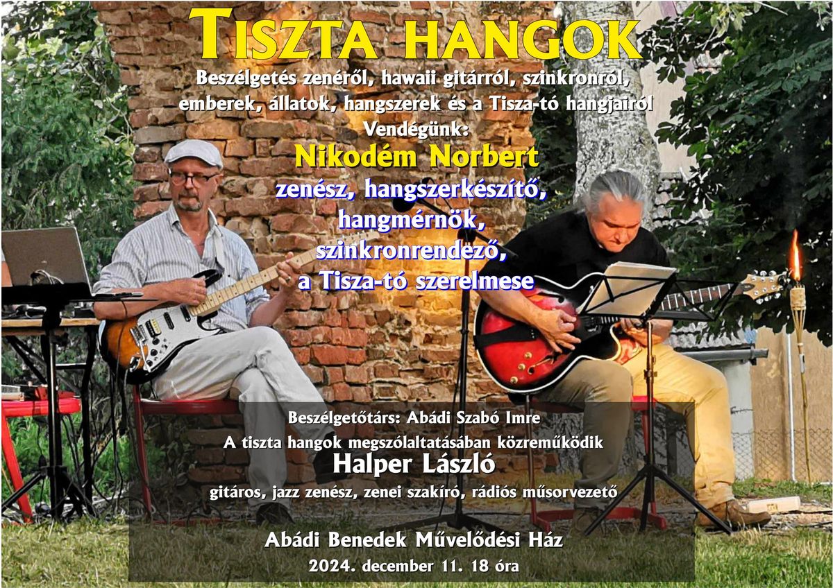 Tiszta hangok - zen\u00e9s besz\u00e9lget\u00e9s Nikod\u00e9m Norberttel