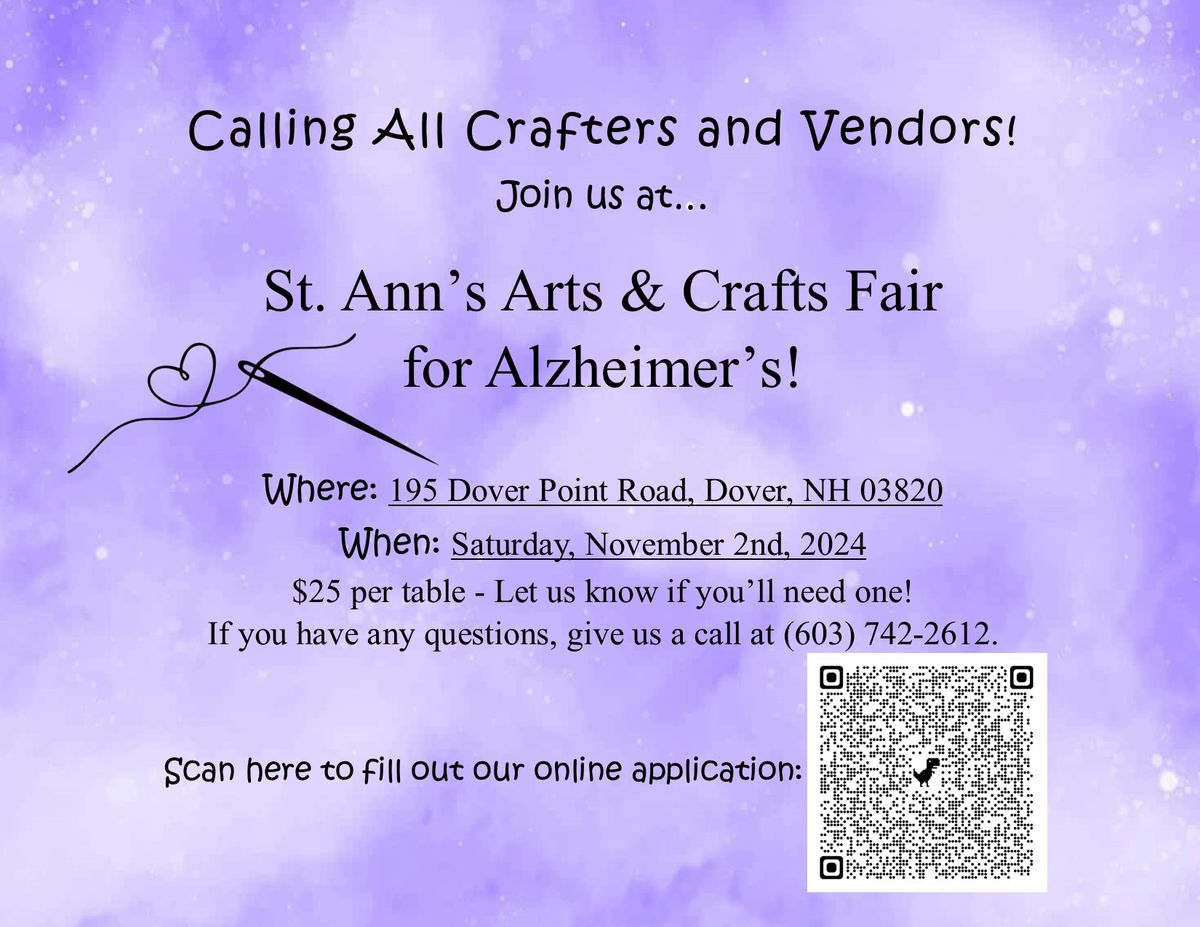 St. Ann's Arts & Crafts Fair for Alzheimer's!