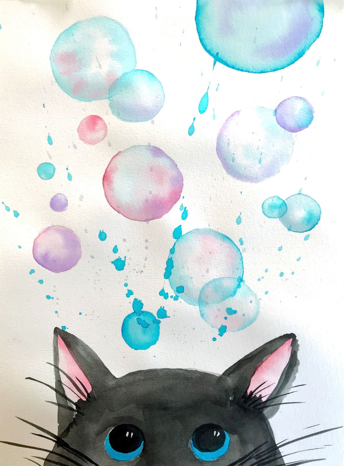 Watercolour Paint and Wine Night in Taup\u014d - Bubble Kitty