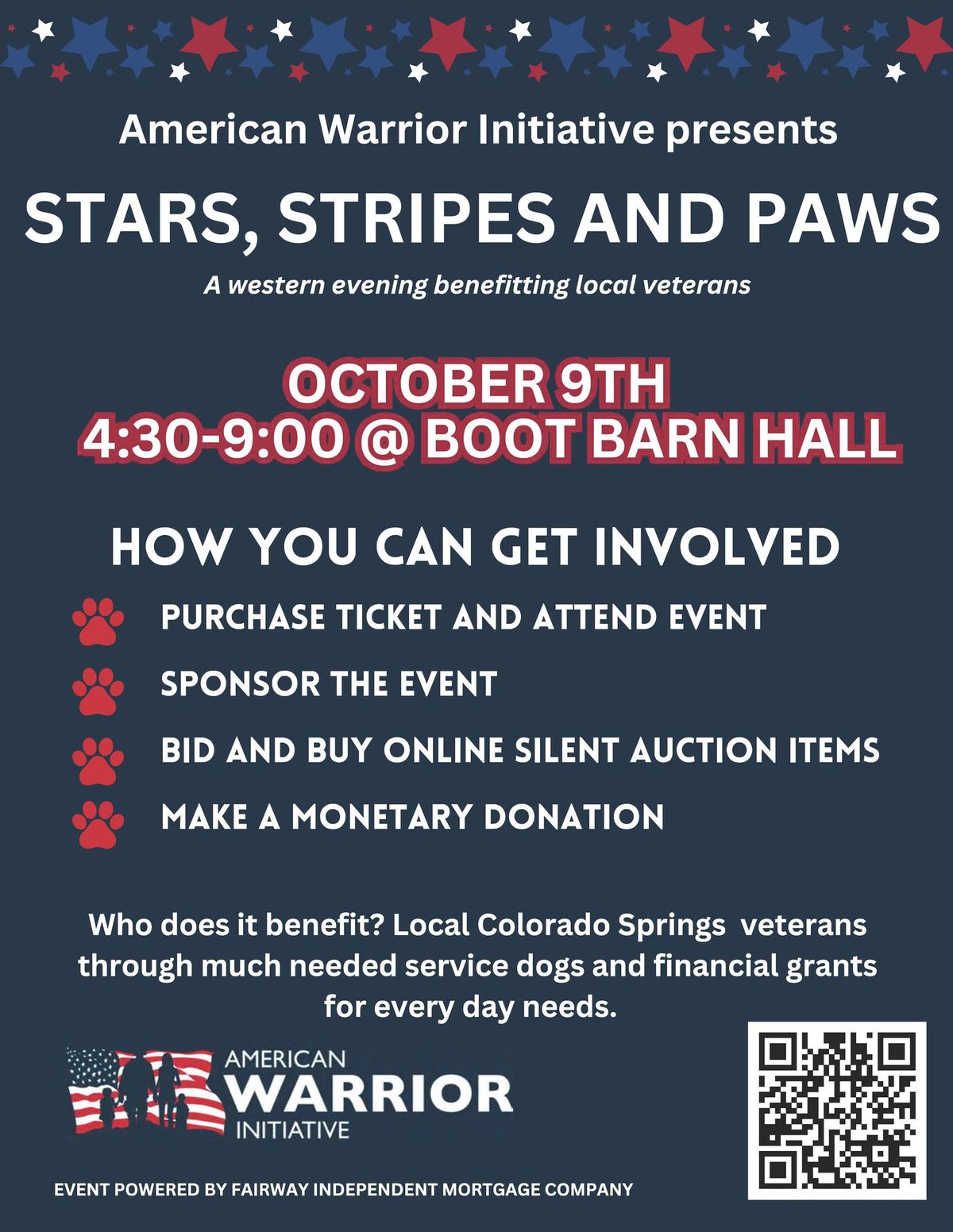 STARS, STRIPES, & PAWS:  A western evening benefitting local Veterans