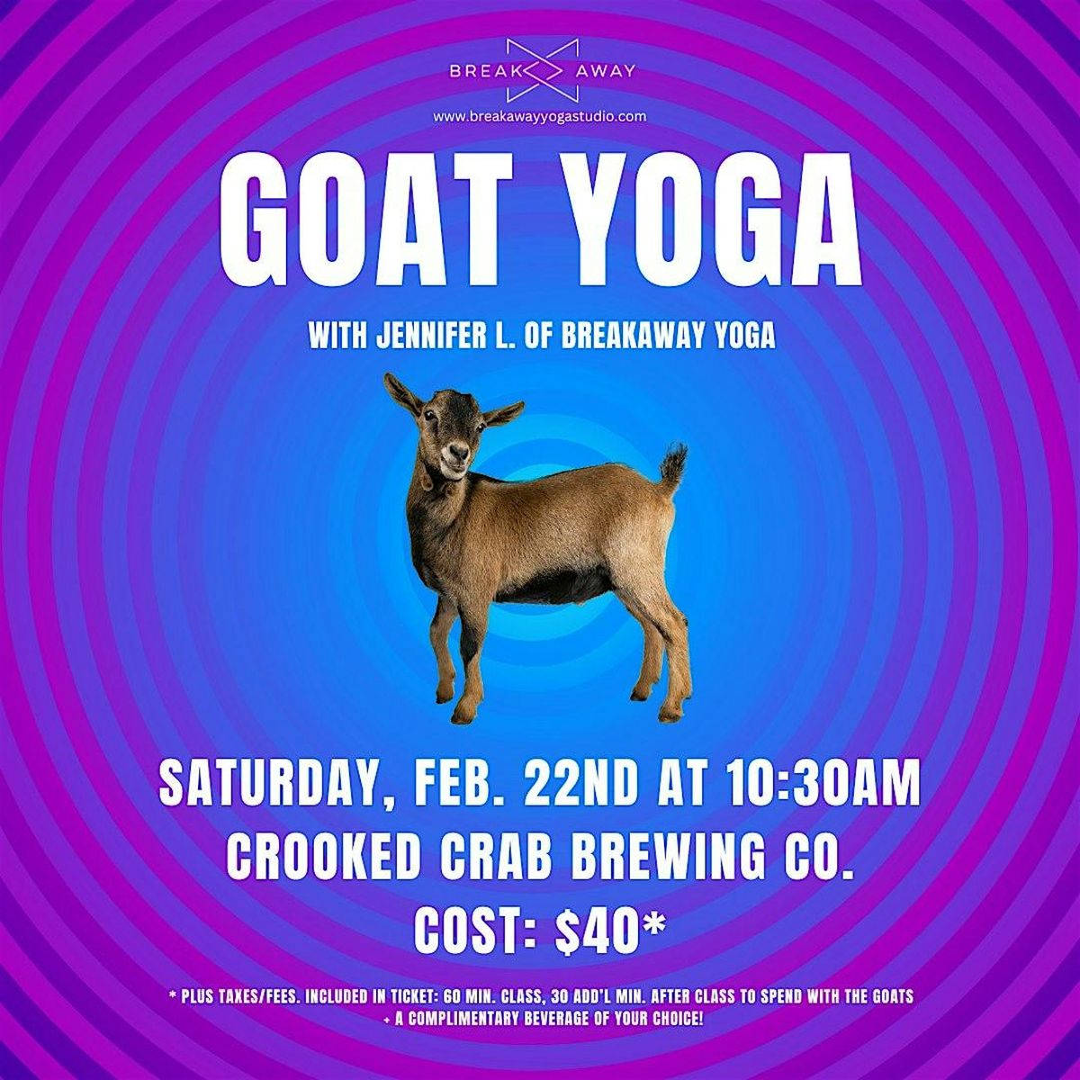 Goat Yoga at Crooked Crab Brewing Co.