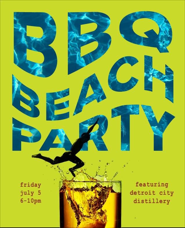 BBQ Beach Party featuring Detroit City Distillery
