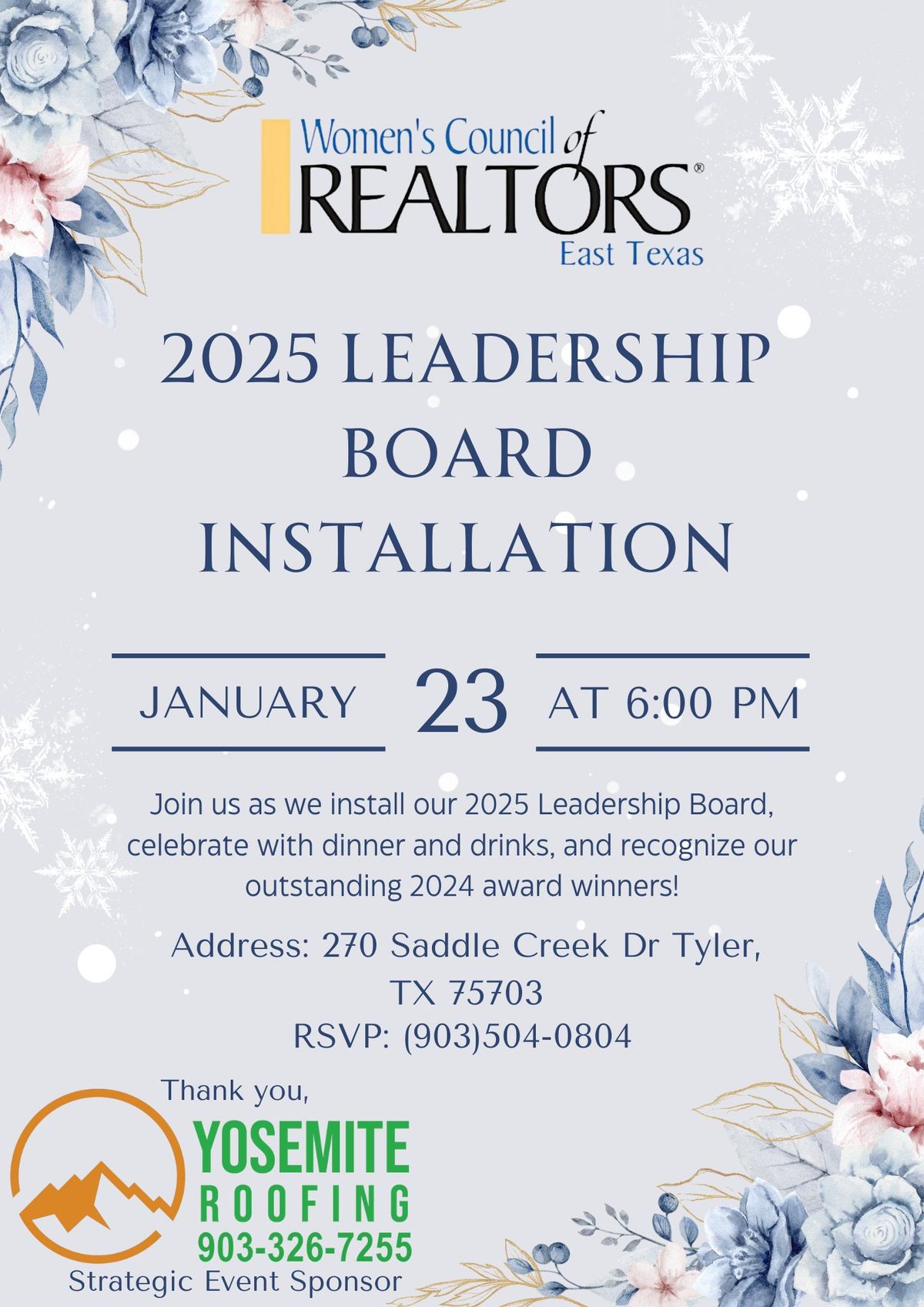 2025 Women\u2019s Council of Realtors ETX Leadership Board Installation 