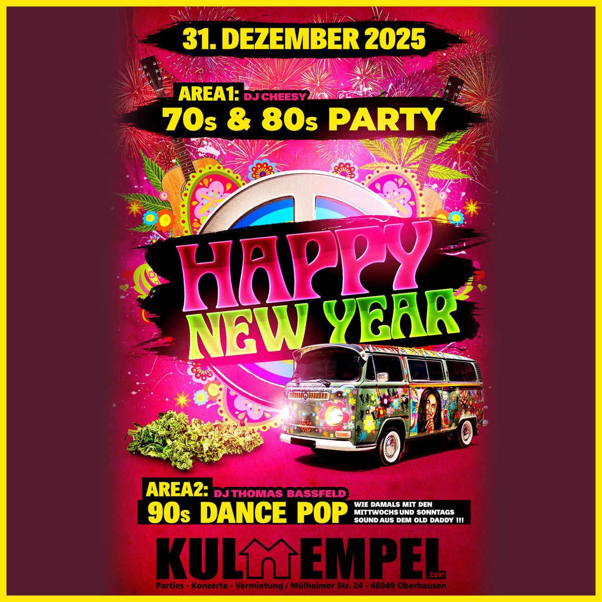 SILVESTER 2025!! (AREA1: 70s 80s Party | AREA2: 90s Dance Pop) 