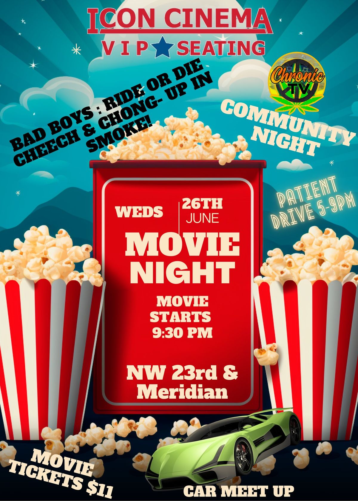 Movie Night- Community Event at Icon Cinema-NW 23rd and Meridian-Sponsored by Chronic Docs