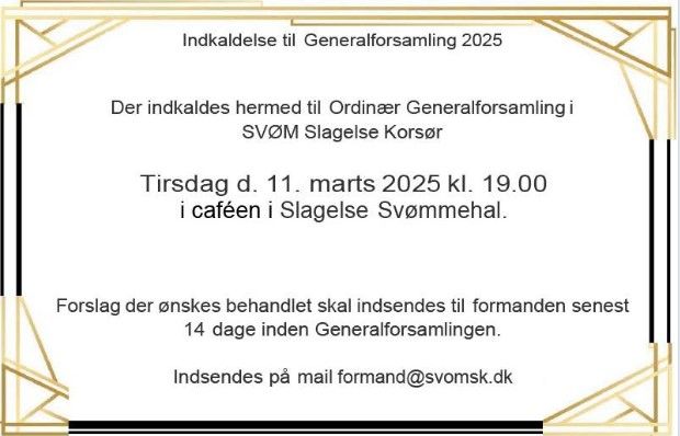 Generalforsamling Sv\u00f8m Slagelse Kors\u00f8r