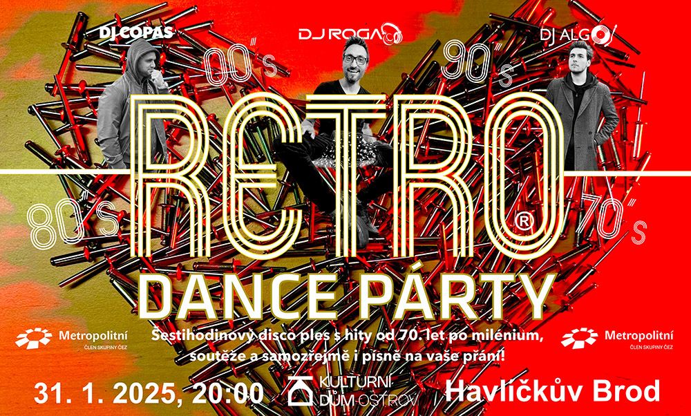 \u2605RETRO DANCE P\u00c1RTY\u2605 31| 1| 2025| KD Ostrov Havl\u00ed\u010dk\u016fv Brod 