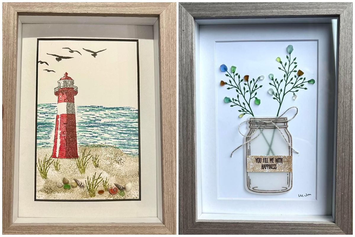 Stamping & Sea Glass -  Framed Art Class