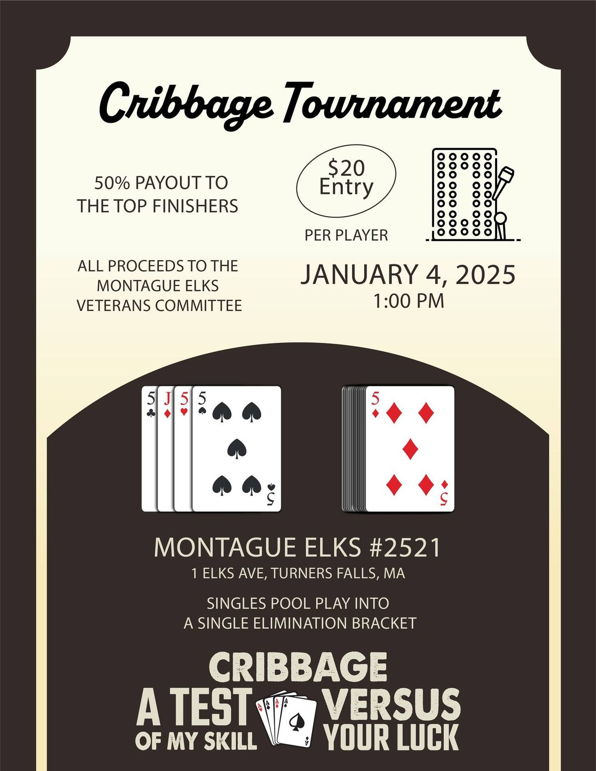 Cribbage Tournament to Benefit Veterans