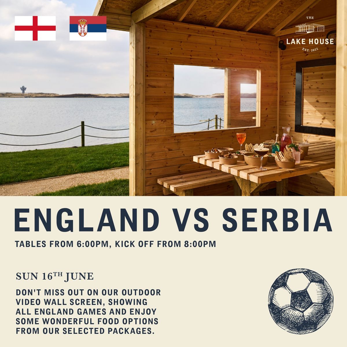 England v Serbia- FAN PARK @ The Lake House Waterloo